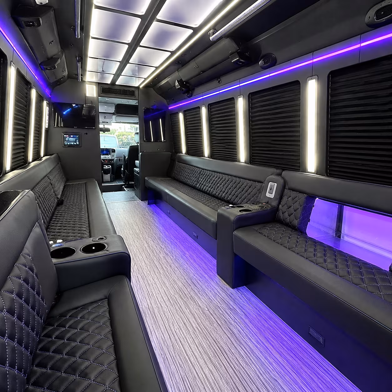 apex party bus rental interior
