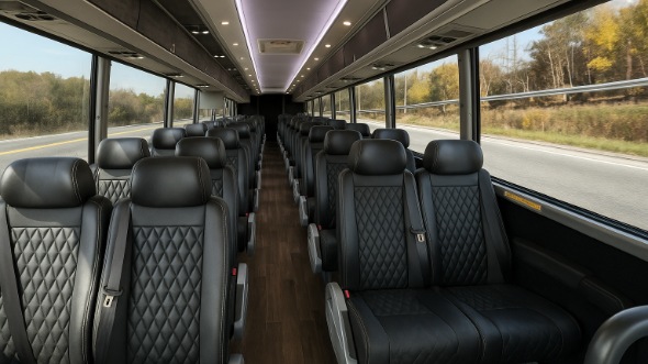 Interior of Charter Bus Company Apex's 15 Passenger Minibus in Apex