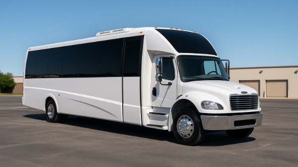 Exterior of Charter Bus Company Apex's 25 Passenger Mini bus in Apex
