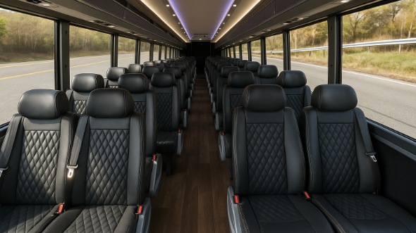 Interior of Charter Bus Company Apex's 25 Passenger Mini bus in Apex
