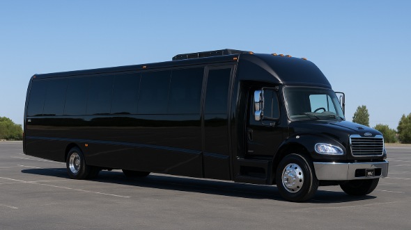 Exterior of Charter Bus Company Apex's 28 Passenger Mini bus in Apex