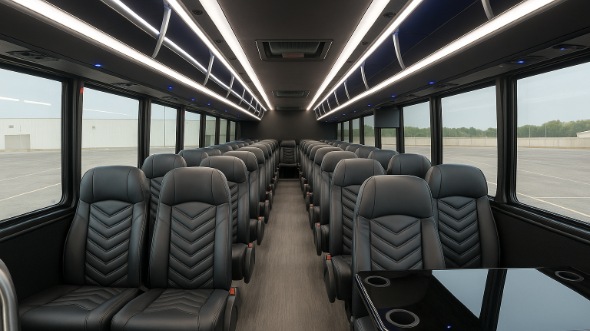 Interior of Charter Bus Company Apex's 30 Passenger Minibus in Apex