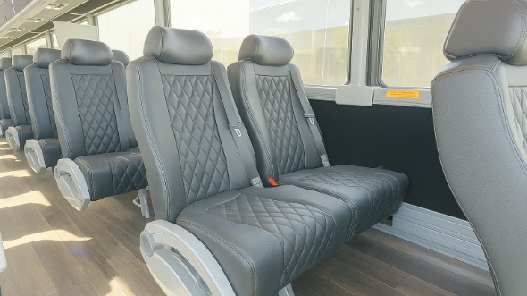 Interior of Charter Bus Company Apex's 35 Passenger Minibus in Apex