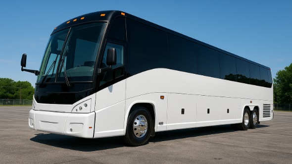 Exterior of Charter Bus Company Apex's 50 Passenger Charter Bus in Apex