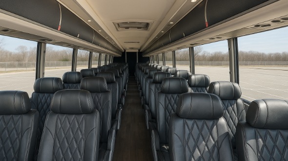 Interior of Charter Bus Company Apex's 50 Passenger Charter Bus in Apex
