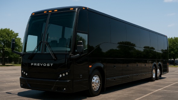 Exterior of Charter Bus Company Apex's 54 Passenger Charter Bus in Apex