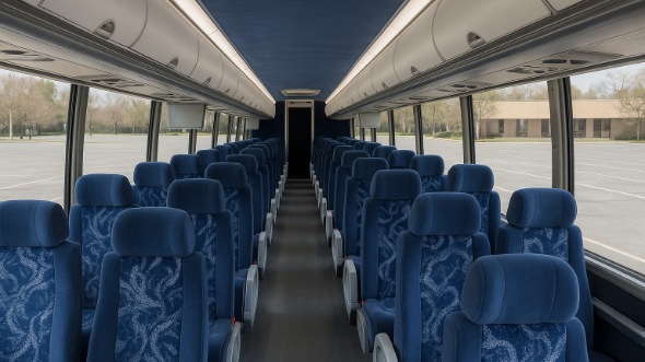 Interior of Charter Bus Company Apex's 54 Passenger Charter Bus in Apex