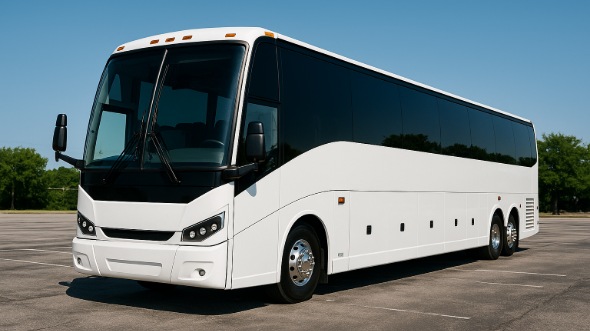 Exterior of Charter Bus Company Apex's 55 Passenger Charter Bus in Apex