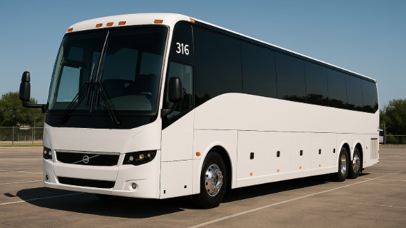 Exterior of Charter Bus Company Apex's 56 Passenger Charter Bus in Apex
