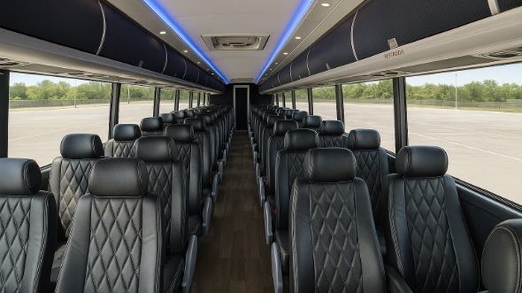 apex 56 passenger charter bus inside