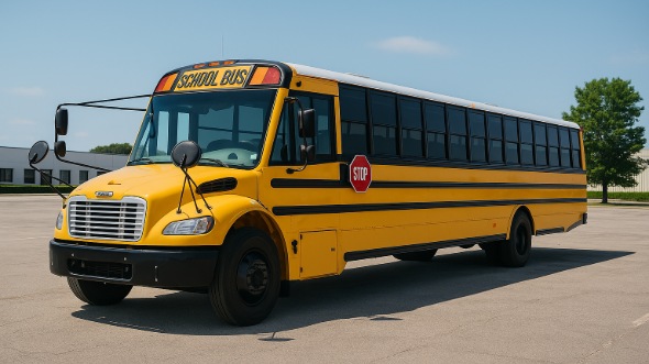 Exterior of Charter Bus Company Apex's School Bus in Apex
