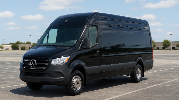 Exterior of Charter Bus Company Apex's Sprinter Limo in Apex
