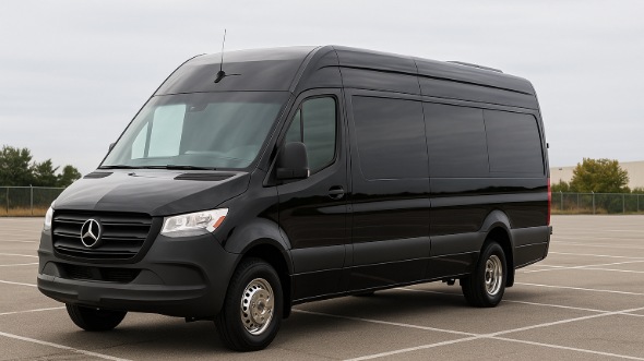 Exterior of Charter Bus Company Apex's Sprinter Van Rental With Driver in Apex