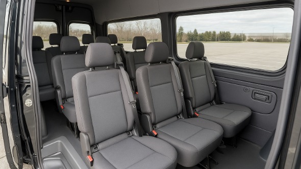 Interior of Charter Bus Company Apex's Sprinter Van Rental With Driver in Apex